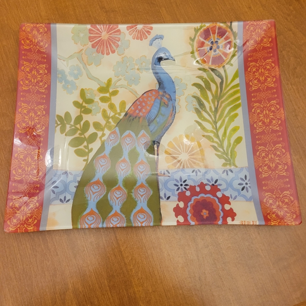 Vtg Prima Designs J. Brinley Peacock Tray